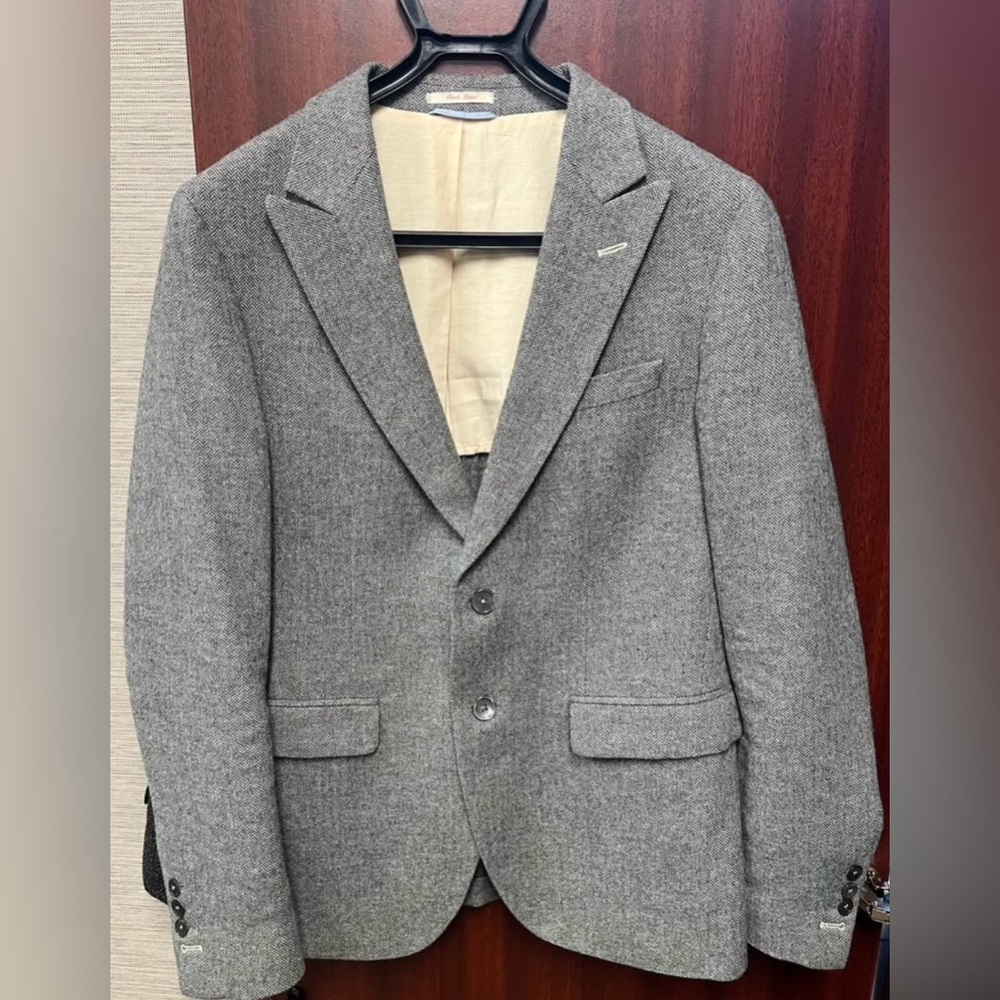 GANT RUGGER Men's Gray Blazer Coat